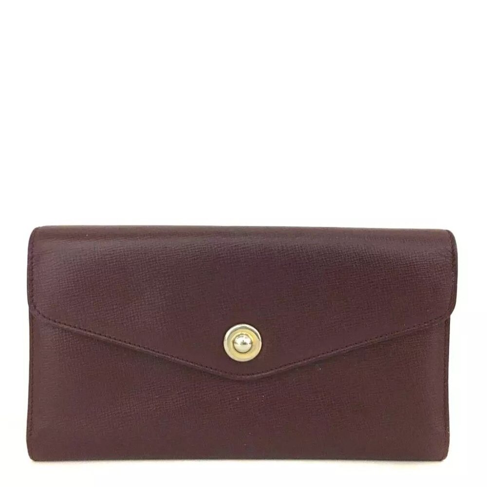 Valextra Leather Long Trifold Wallet Purse/9X0377